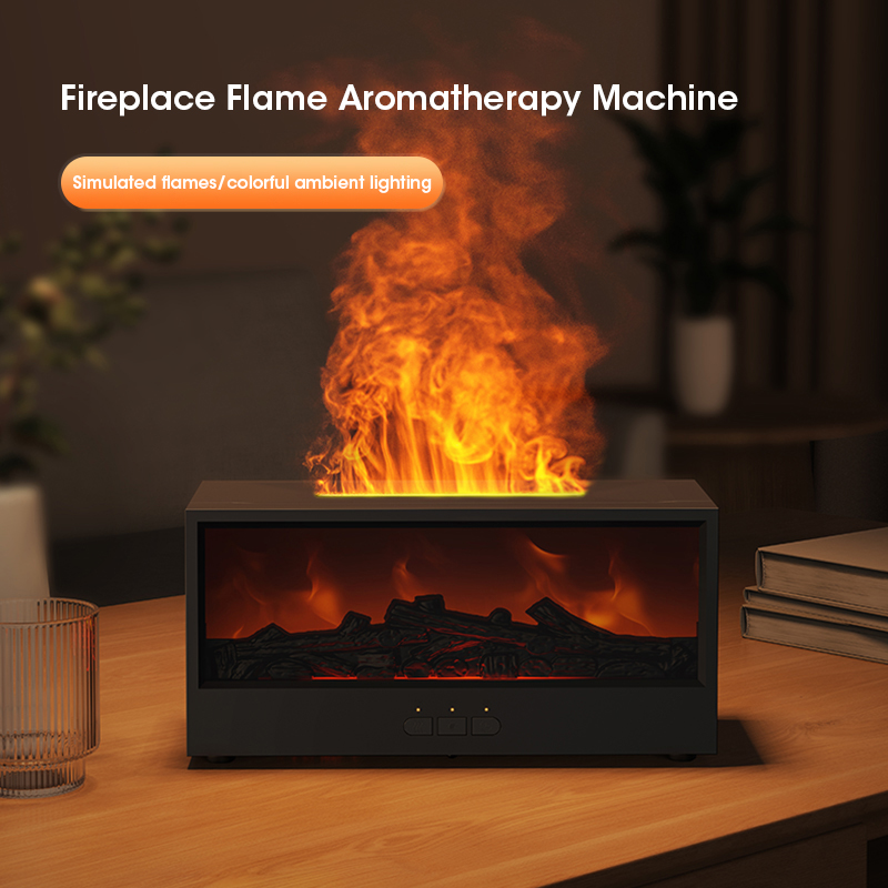 Car Fragrance Diffuser - 150ml Simulated Fireplace Aroma Diffuser Flame