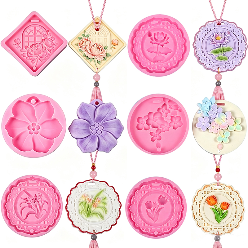 Car Fragrance Diffuser - Flower Gypsum Diffuser Silicone Mold DIY