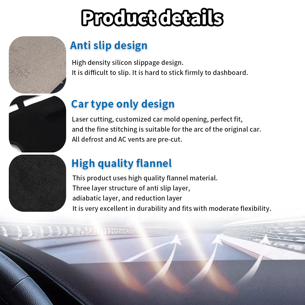 for Ford Mustang 2024 2025 202 - огляд і ціна Car Anti-Slip Dashboard Mat